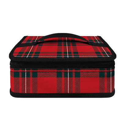 Red Scottish Tartan Pattern Print Small Lunch Bag