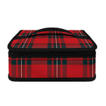 Red Scottish Tartan Pattern Print Small Lunch Bag