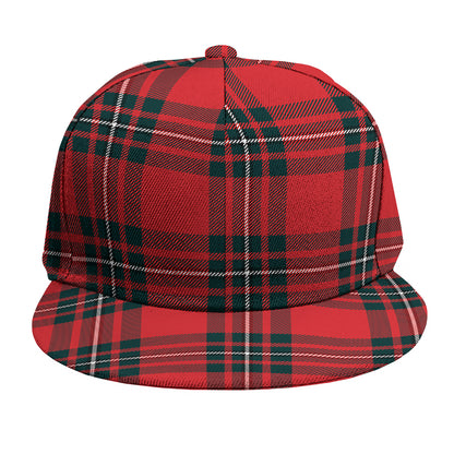 Red Scottish Tartan Pattern Print Snapback Cap