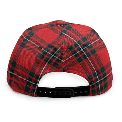 Red Scottish Tartan Pattern Print Snapback Cap