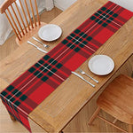 Red Scottish Tartan Pattern Print Table Runner