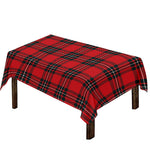 Red Scottish Tartan Pattern Print Tablecloth
