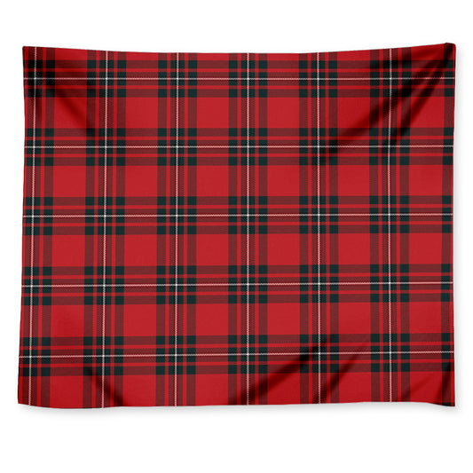 Red Scottish Tartan Pattern Print Tapestry