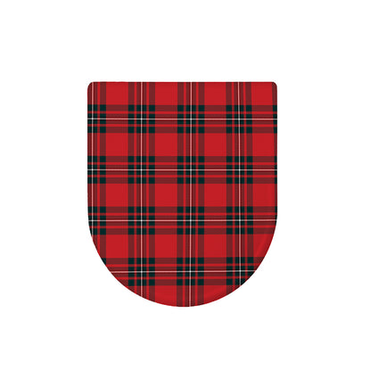 Red Scottish Tartan Pattern Print Toilet Lid Cover