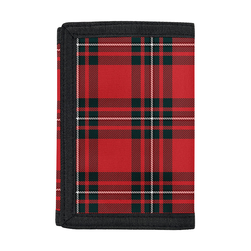 Red Scottish Tartan Pattern Print Trifold Wallet