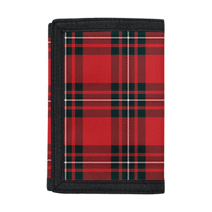 Red Scottish Tartan Pattern Print Trifold Wallet