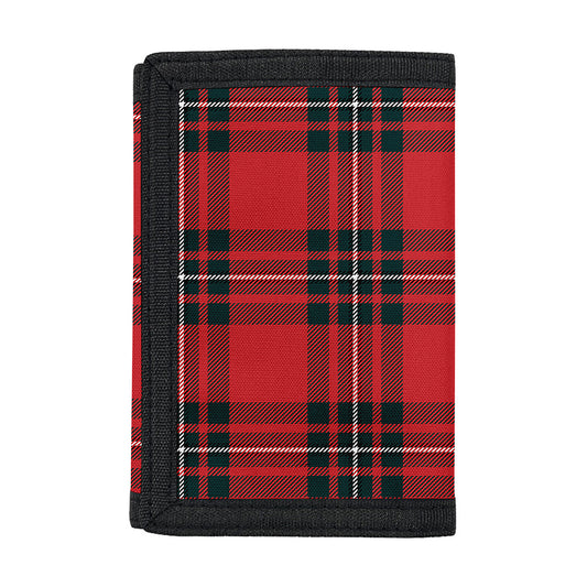 Red Scottish Tartan Pattern Print Trifold Wallet