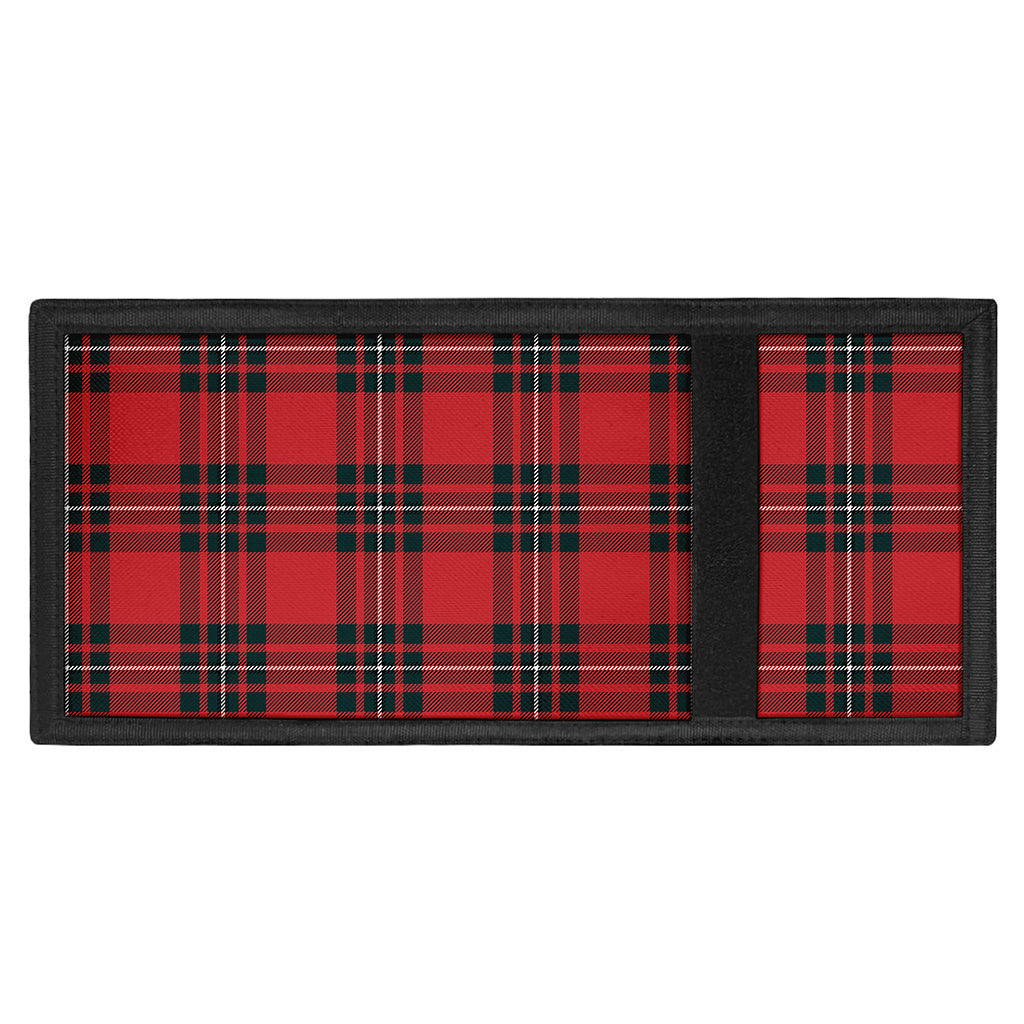 Red Scottish Tartan Pattern Print Trifold Wallet