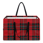 Red Scottish Tartan Pattern Print Utility Tote Bag