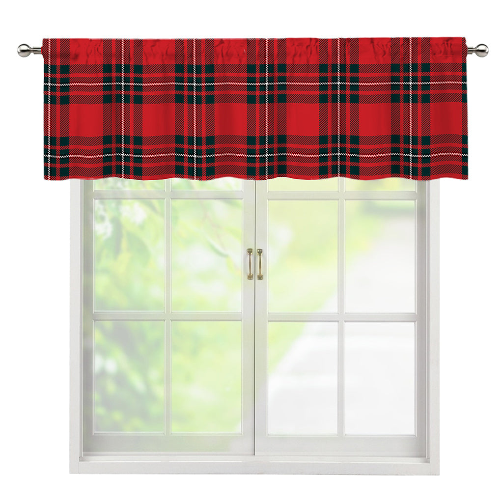 Red Scottish Tartan Pattern Print Window Valance