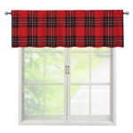 Red Scottish Tartan Pattern Print Window Valance