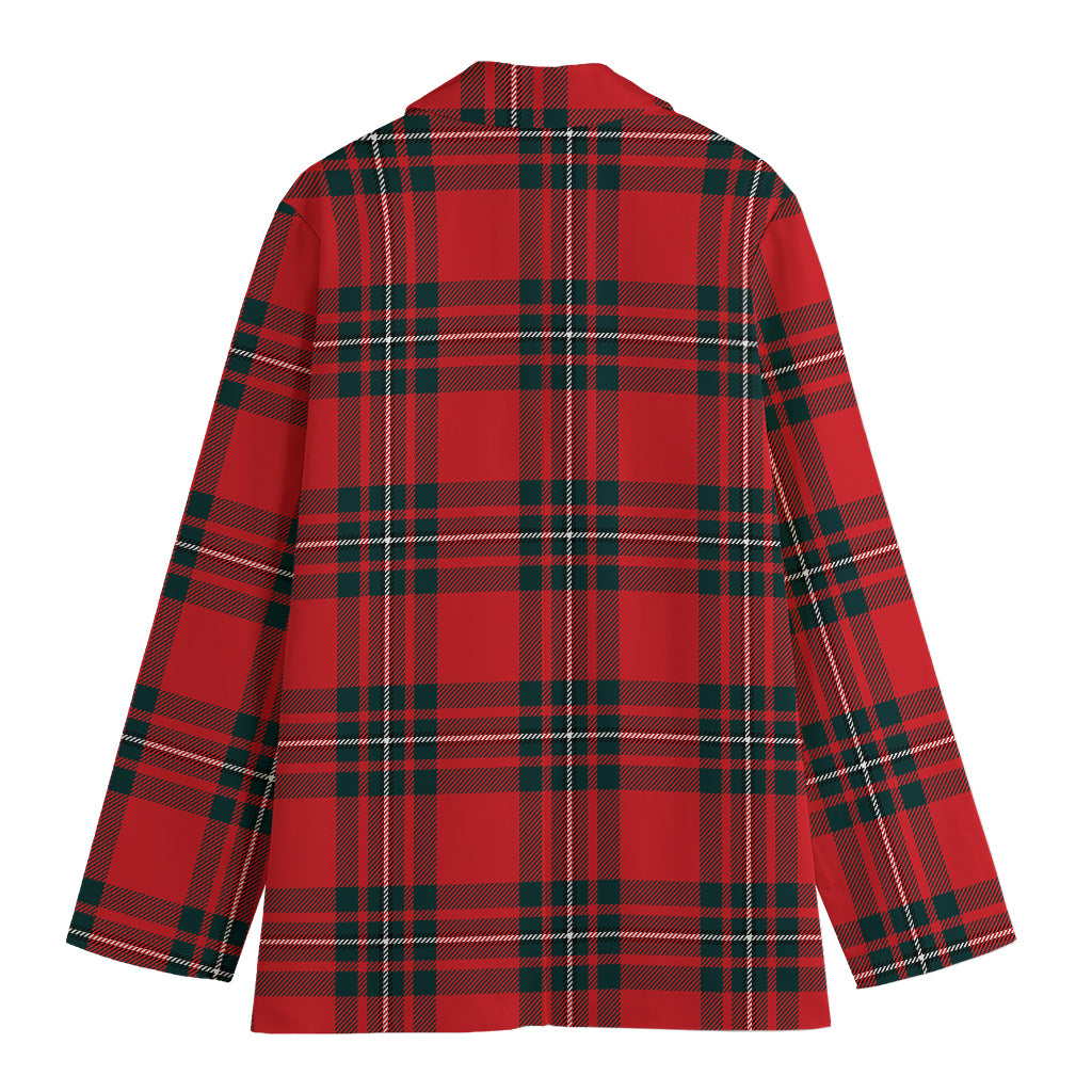 Red Scottish Tartan Pattern Print Women's Blazer