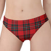 Red Scottish Tartan Pattern Print Women's Panties