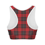 Red Scottish Tartan Pattern Print Women's Sports Bra