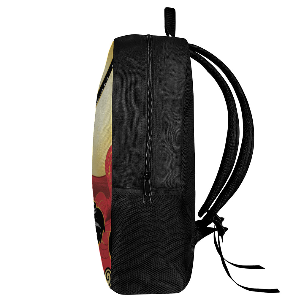 Red Sky And Golden Sun Samurai Print 17 Inch Backpack