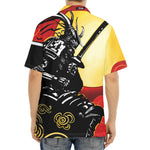 Red Sky And Golden Sun Samurai Print Aloha Shirt