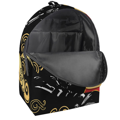 Red Sky And Golden Sun Samurai Print Backpack