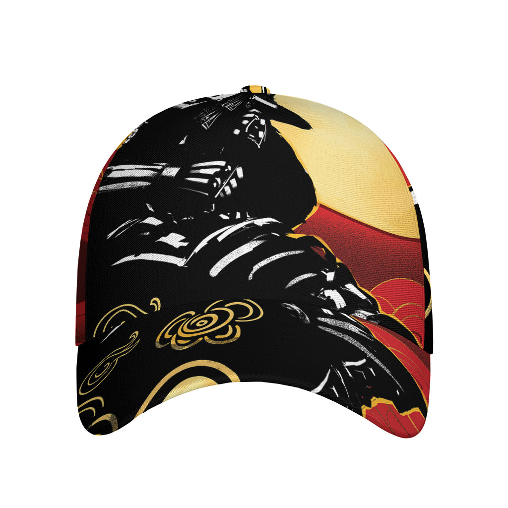 Red Sky And Golden Sun Samurai Print Baseball Cap