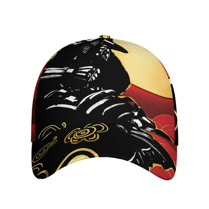 Red Sky And Golden Sun Samurai Print Baseball Cap