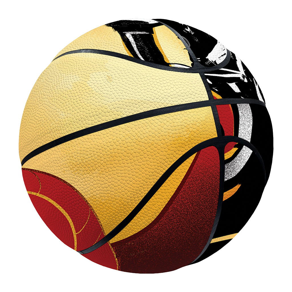 Red Sky And Golden Sun Samurai Print Basketball