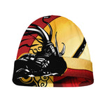 Red Sky And Golden Sun Samurai Print Beanie