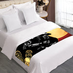 Red Sky And Golden Sun Samurai Print Bed Runner