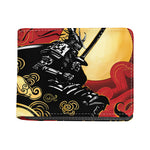 Red Sky And Golden Sun Samurai Print Bifold Wallet
