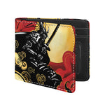 Red Sky And Golden Sun Samurai Print Bifold Wallet