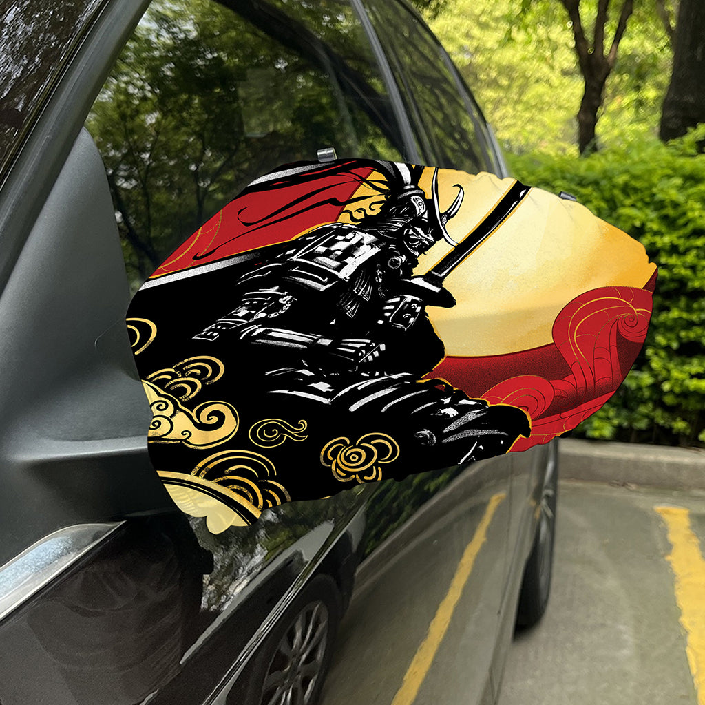 Red Sky And Golden Sun Samurai Print Car Side Mirror Covers