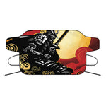Red Sky And Golden Sun Samurai Print Car Windshield Snow Cover