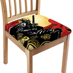 Red Sky And Golden Sun Samurai Print Chair Cushion Cover