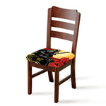 Red Sky And Golden Sun Samurai Print Chair Cushion Cover