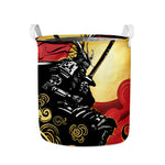 Red Sky And Golden Sun Samurai Print Collapsible Laundry Basket