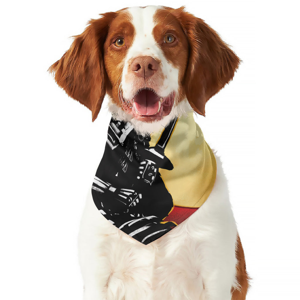 Red Sky And Golden Sun Samurai Print Dog Bandana
