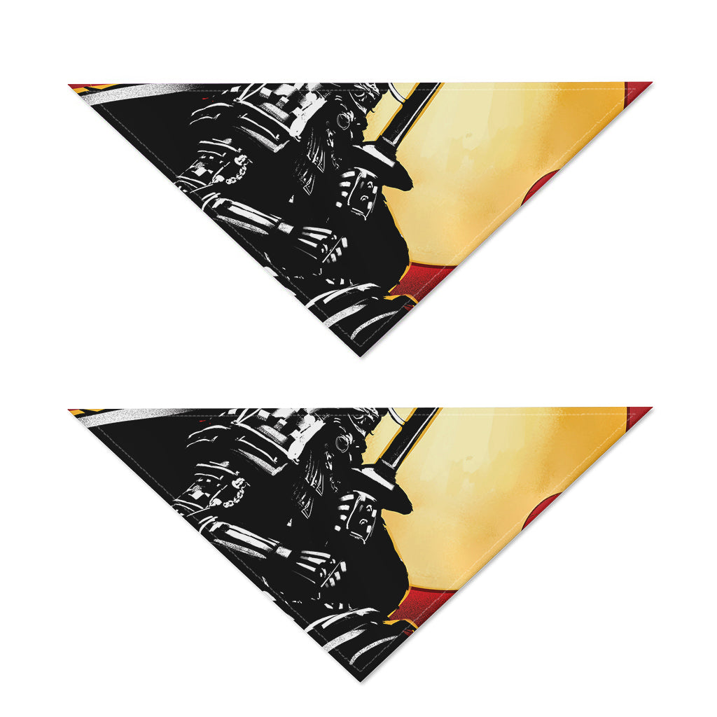 Red Sky And Golden Sun Samurai Print Dog Bandana