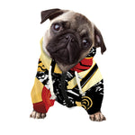 Red Sky And Golden Sun Samurai Print Dog Zip Up Hoodie