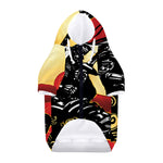 Red Sky And Golden Sun Samurai Print Dog Zip Up Hoodie