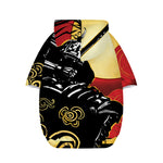 Red Sky And Golden Sun Samurai Print Dog Zip Up Hoodie