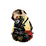Red Sky And Golden Sun Samurai Print Dog Zip Up Jacket
