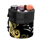 Red Sky And Golden Sun Samurai Print Drawstring Makeup Bag
