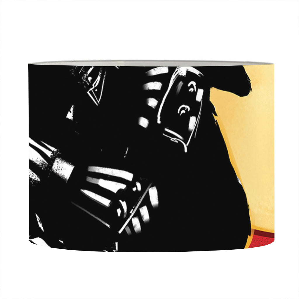 Red Sky And Golden Sun Samurai Print Drum Lamp Shade