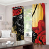 Red Sky And Golden Sun Samurai Print Extra Wide Grommet Curtains