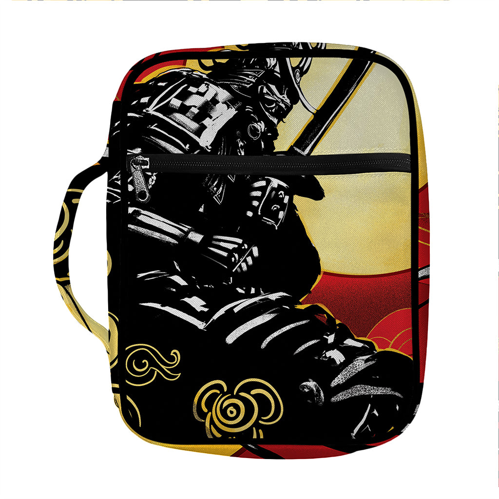 Red Sky And Golden Sun Samurai Print Front Pocket Bible Bag