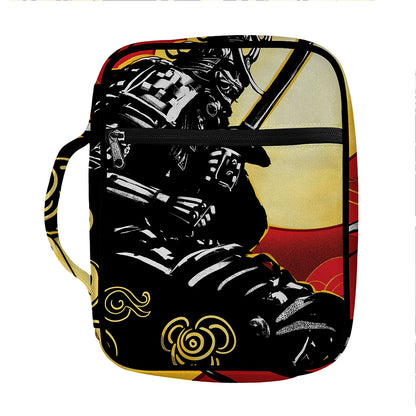 Red Sky And Golden Sun Samurai Print Front Pocket Bible Bag