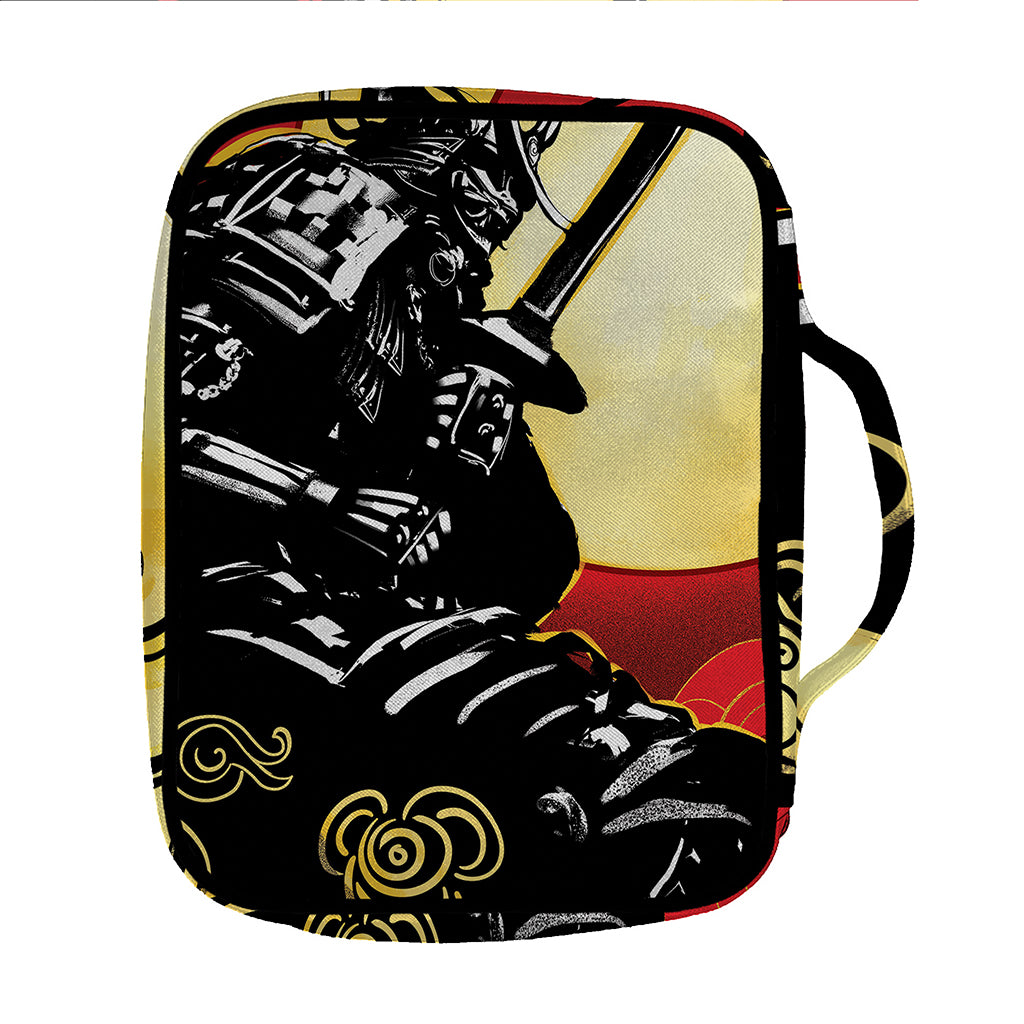 Red Sky And Golden Sun Samurai Print Front Pocket Bible Bag