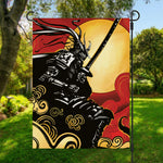 Red Sky And Golden Sun Samurai Print Garden Flag