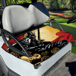 Red Sky And Golden Sun Samurai Print Golf Cart Seat Cover