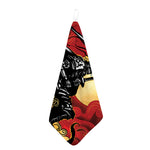 Red Sky And Golden Sun Samurai Print Hand Towel
