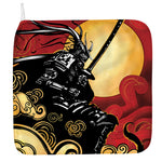 Red Sky And Golden Sun Samurai Print Hand Towel