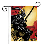 Red Sky And Golden Sun Samurai Print House Flag